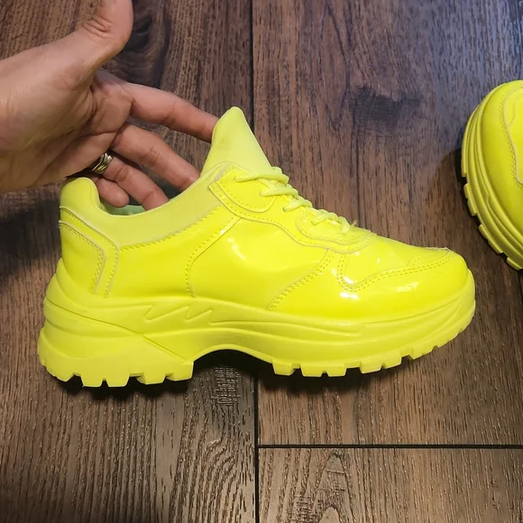Chunky Lug Neon Sneakers - Picture 9 of 16